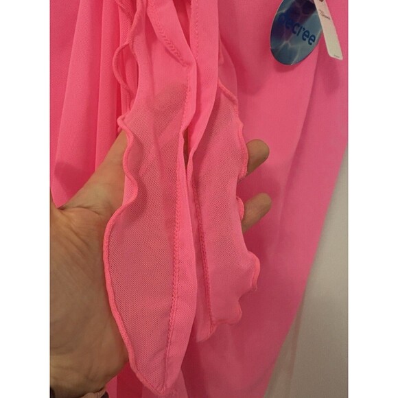 Decree Summer Daze Swim Adjustable Skirt Tie Wrap Full Coverage Electric Pink LG - Picture 7 of 15